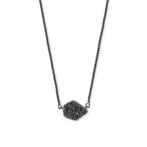 Kendra Scott Tess Gunmetal Pendant Black Drusy. Retired rare style